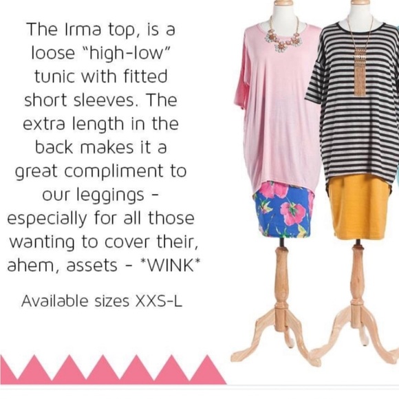 Red Gold Green Chevron Tunic Top LuLaRoe Irma XXS NEW - Picture 13 of 13